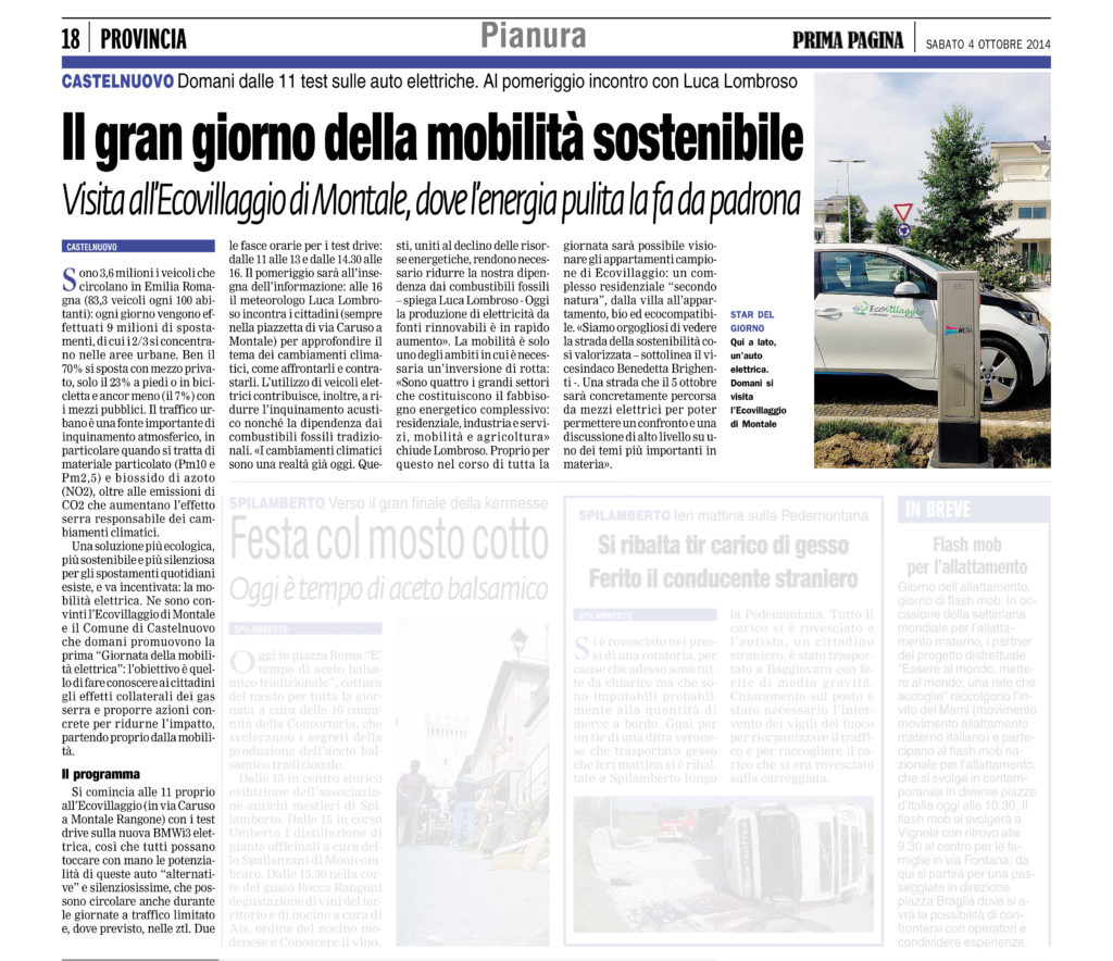 5 ottobre articolo prima pagina